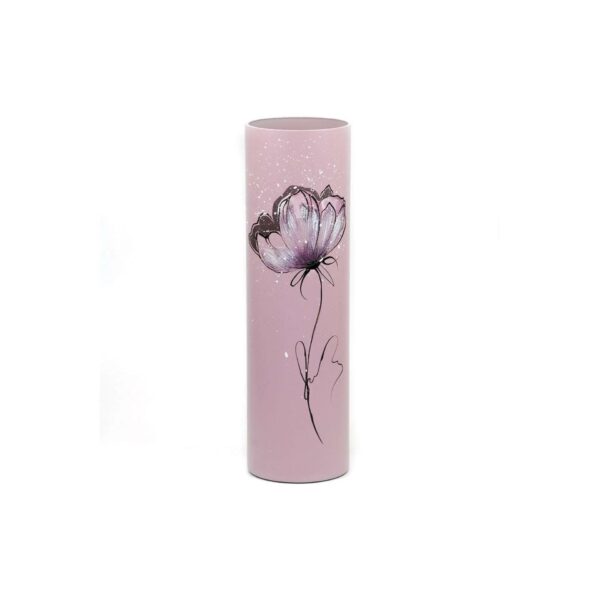 Gentle flower | Art decorated glass vase | Glass vase for flowers | Cylinder Vase | Interior Design | Home Decor | Large Floor Vase 16 inch